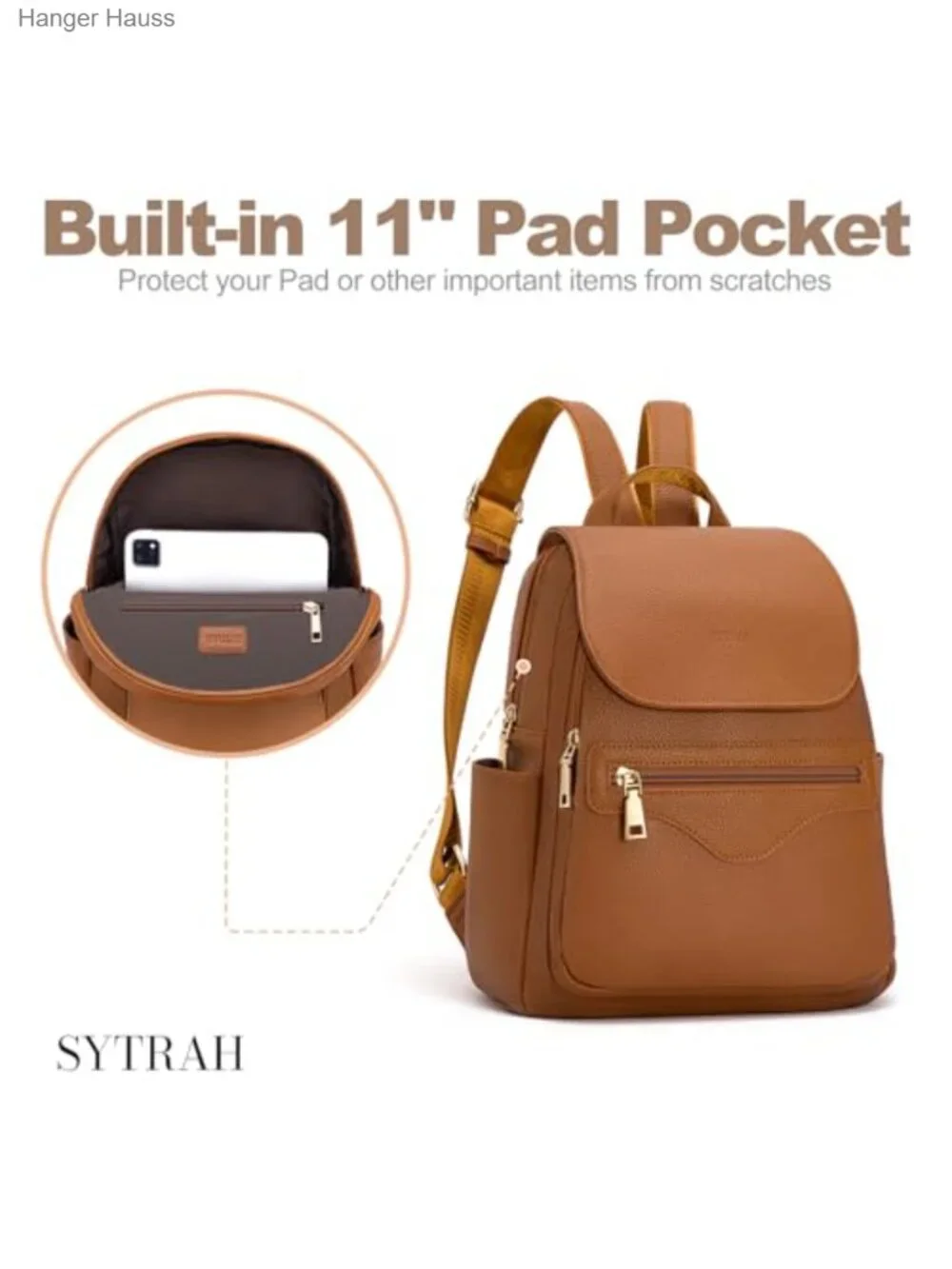 Vegan Leather Mini Backpack Purse with RFID Wallet & Tablet Sleeve